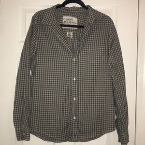 Frank & Eileen gray checkered button down